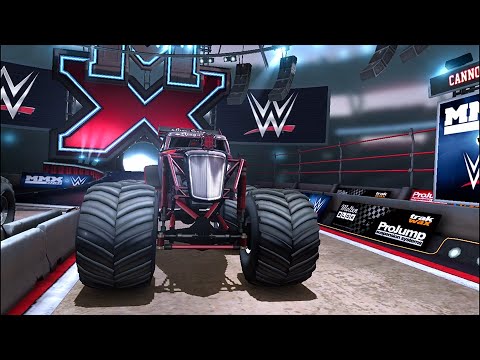WWE MONSTER TRUCKS! - WWE vs MMX Racing