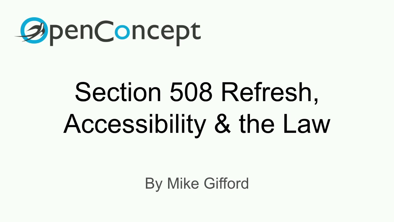 DrupalCon Baltimore 2017: Section 508 Refresh, Accessibility & the Law in the USA