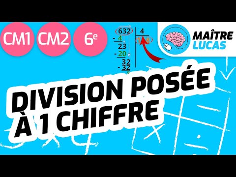 Poser une division à un chiffre au diviseur CM1 - CM2 - Cycle 3 - Maths