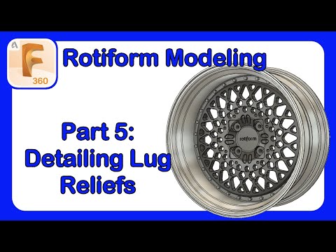 Fusion 360 Rotiform Modeling Series - Part 5 - Detailing the Lug Reliefs #Fusion360 #Rotiform #Rim
