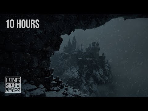 A Castlescape Blizzard to Calm Your Noisy Mind | Howling Wind & Blowing Snow Ambience | 10 Hours