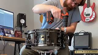 Snare service on a Black Panther Nickel over Brass snare
