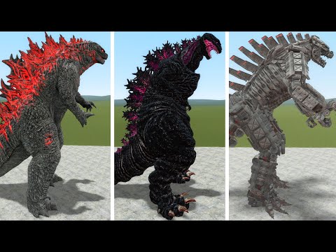 Red Godzilla vs Shin Godzilla vs Mecha Godzilla in Garry's Mod (Godzilla Animation/Godzilla Battle)