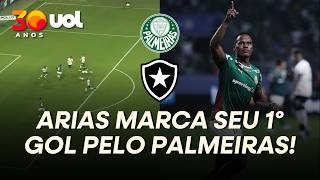 O PRIMEIRO GOL DE JHON ARIAS PELO PALMEIRAS! COLOMBIANO AMPLIA CONTRA O BOTAFOGO