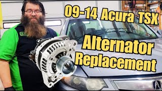 09-14 Acura TSX 2.4L  Battery Light on, Not Charging, Alternator Replacement