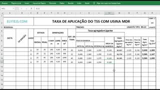 CALCULO DA TAXA DE TSS USINA MDR
