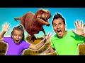 Magic Portal to Jurassic World | Adi and dad pretend play with Dinosour Fursiki show