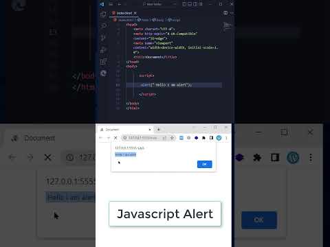 Javascript alert message | Javascript alert function example #shorts #shortvideo #code #shortsvideo