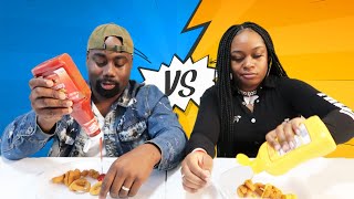 KETCHUP VS MUSTARD FOOD CHALLENGE