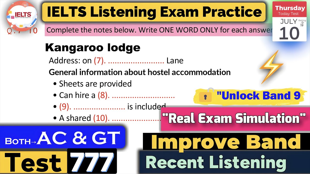 IELTS Listening Practice Test 2025 with Answers | Recent Exam - 777