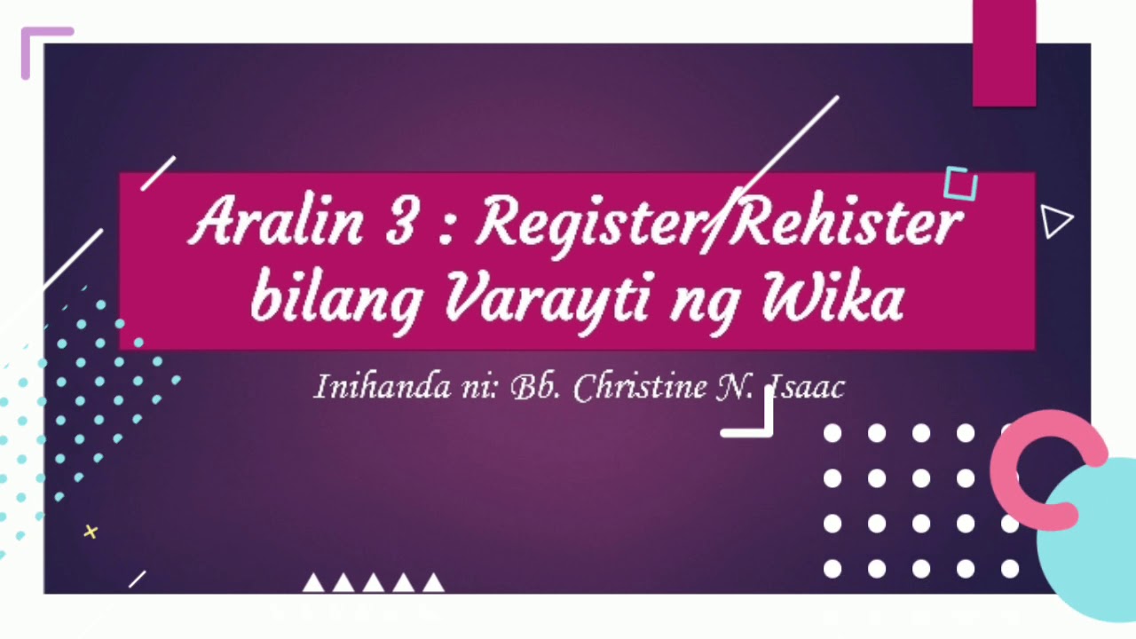 Putar video Register bilang Barayti ng Wika sekarang Register bilang Barayti ng Wika