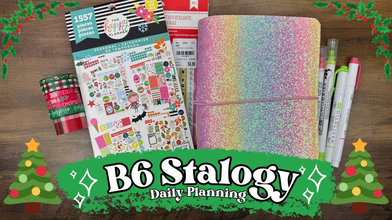B6 Stalogy Notebook Planner Setup - Weekly & Daily Planning - December Christmas Theme Plan with Me