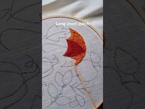 Long short stitch tutorial #embroidery #handembroidery #handmade #stitch #art #fall #autumn #craft