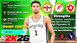 BEST ALL AROUND CENTER BUILD in NBA 2K26! 95 3PT,  93 BLOCK, 90 DUNK! BEST CENTER BUILD in NBA 2K26!