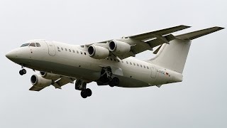 preview picture of video 'WDL BAe146-200 D-AMGL Landing at Clermont-Fd Auvergne Airport [CFE-LFLC]'