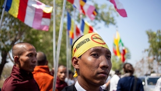 Anti-Rohingya protest greets Malaysian aid ship in Yangon