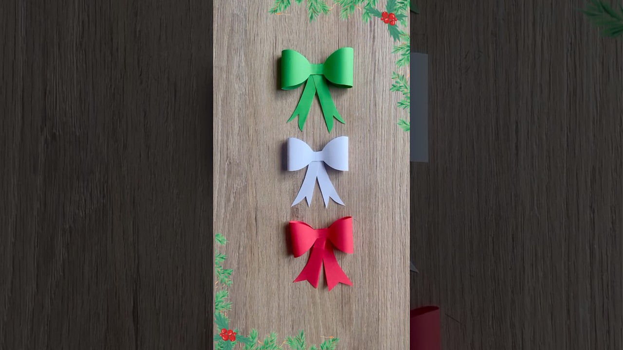 Paper Christmas Bow | Paper Christmas Crafts | Christmas Decor Ideas #shorts