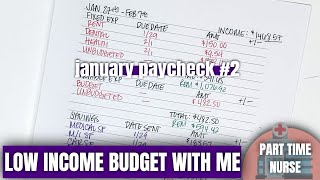 JANUARY PAYCHECK 2: Low Income Paycheck to Paycheck Budget - Part Time Nurse | KeAmber Vaughn