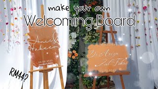 DIY Welcoming Board | buat sendiri welcoming board tak sampai rm 50!