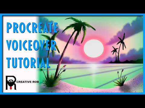Procreate Tutorial Voiceover, Painting Beach Scene 3, Unintentional ASMR