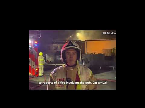 Firefighters from Lancashire and Greater Manchester battle fire at the Inn