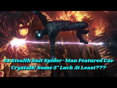 5x Stealth Suit Spider-Man 6 Star Featured Cavalier Crystals! Some 5 Star Luck at Least??? - MCOC