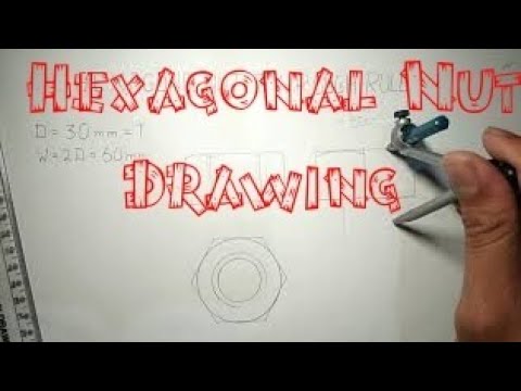 Easiest Way to Draw Hexagonal Nut