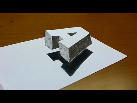 Very Easy! How To Drawing 3D Floating Letter "A" #2 Anamorphic lusion 3D Trick Art on paper