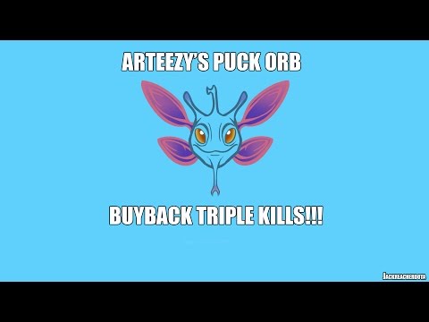 Arteezy's Puck orb buyback triple kill