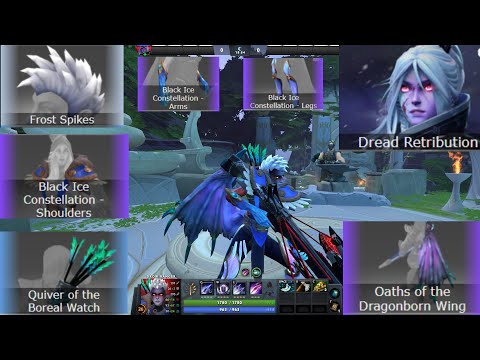 Drow Ranger Mix Set Dread Retribution Style 2 / Frost Spikes / Oaths of the Dragonborn Wing