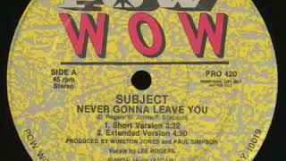 Subject - Never gonna leave you (1987).