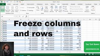 Freeze and unfreeze columns in Excel