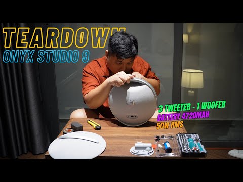 Teardown Harman Kardon Onyx Studio 9 - Dissecting the Speaker, 4720mAh Battery, Very Cool Interior!