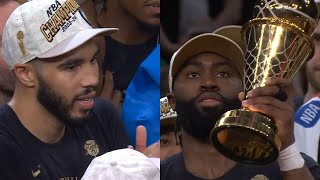 Jaylen Brown wins Finals MVP and shows love to Jayson Tatum - FULL SPEECH