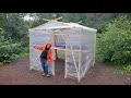 3 Days Camping in Cling Wrap Cabin - Crazy Bushcraft Shelter & DIY Greenhouse
