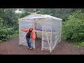 3 Days Camping In Cling Wrap Cabin Crazy Bushcraft Shelter DIY Greenhouse