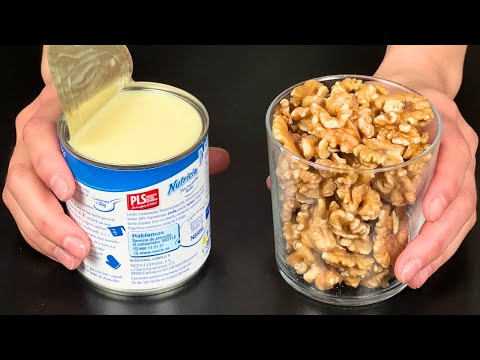 Beat condensed milk with nuts! The best no-bake French dessert!