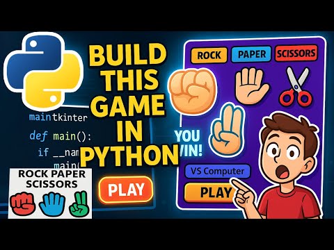 🔥 How to build Rock Paper Scissors Game in Python [ 2025 ] Pygame Tkinter GUI Project for Beginners — video lesson thumbnail