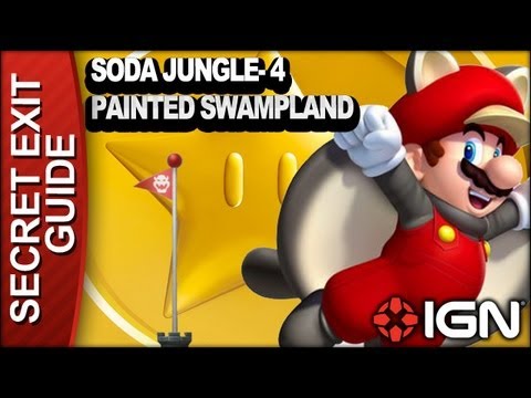 New Super Mario Bros. U Secret Exit Walkthrough - Soda Jungle-4: Painted Swampland