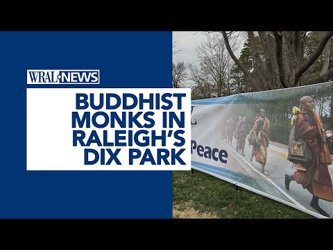 Monks' 'Walk For Peace' arrives in Raleigh's Dix Park as ice storm looms