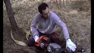 Argano autocostruito con motosega