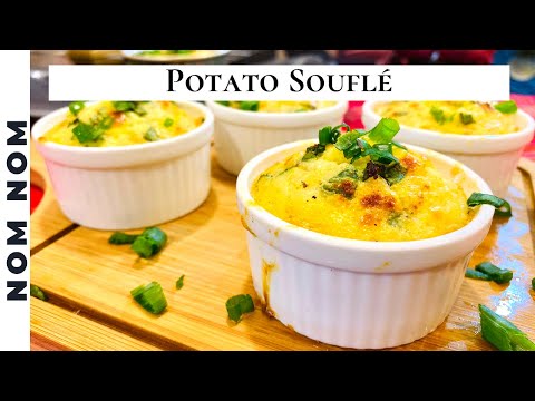 Easy Cheese Potato Soufflé Recipe | Both bake & Gastop Recipe| | NOM NOM #potato #souffle 🔴