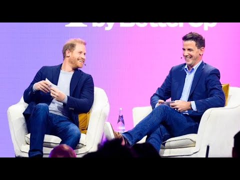 Prince Harry with BetterUp CEO Alexi Robichaux