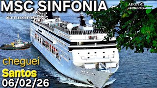 MSC SINFONIA navio cruzeiro 06/02/26santos chega#ndo #msc   #buzios drone  @cruzeiros2025  #cruise