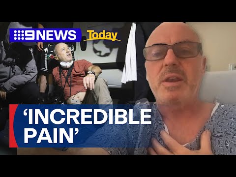 British photographer shot with 'plastic bullet' in LA protests undergoes surgery | 9 News Australia