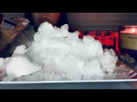 ICE EATING ASMR | Fresh White Ice Mix with Racetrack ICE 🧊