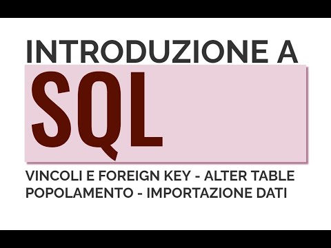SQL 02 Vincoli e popolamento