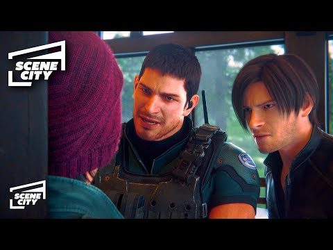 Gatling Gun Attack at the Restaurant | Resident Evil: Vendetta (Kevin Dorman, Matthew Mercer)