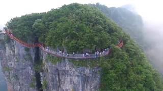 1,500-meter-high glass bottomed walkway opened to public