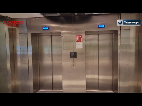 2 2012 ThyssenKrupp Synergy MRL traction elevators@Pigneto Metro C Station, Rome, Italy